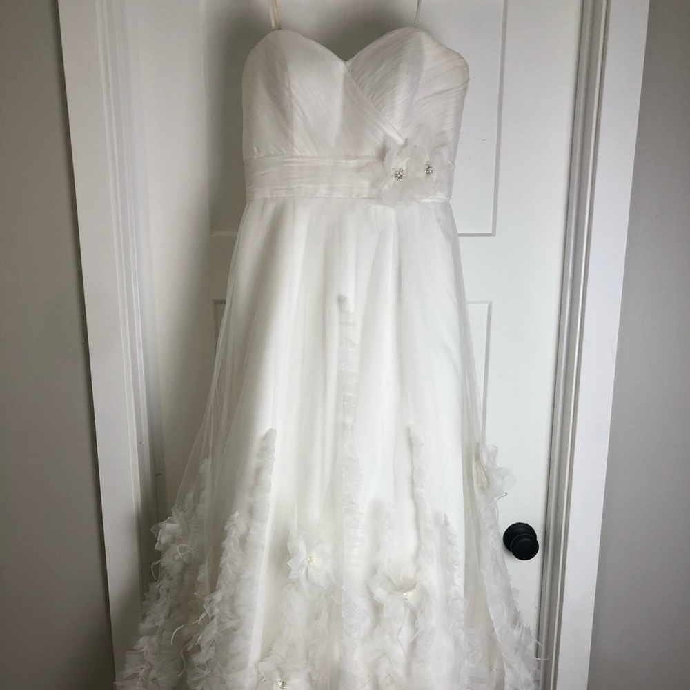 ALine Floral Sweetheart Strapless Wedding Dress 12